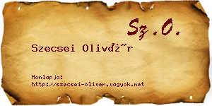 Szecsei Olivér névjegykártya