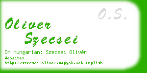 oliver szecsei business card
